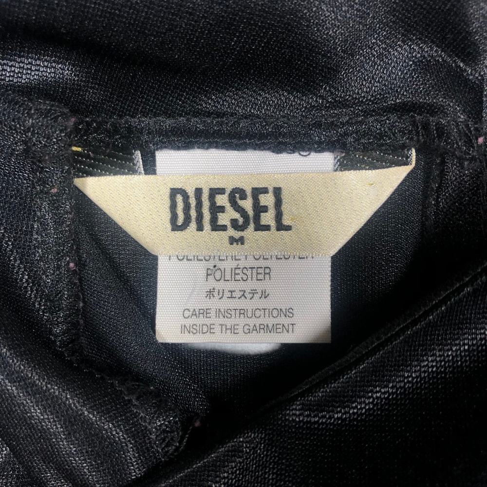 Vintage Diesel Maxi Dress Womens M Black Satin Mock Neck Sleeveless Made Italy - Picture 4 of 11